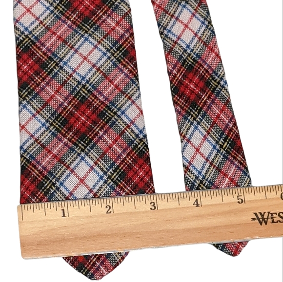 Starcy LTD wool tie plaid, holiday, festive, event, vintage - Picture 5 of 6